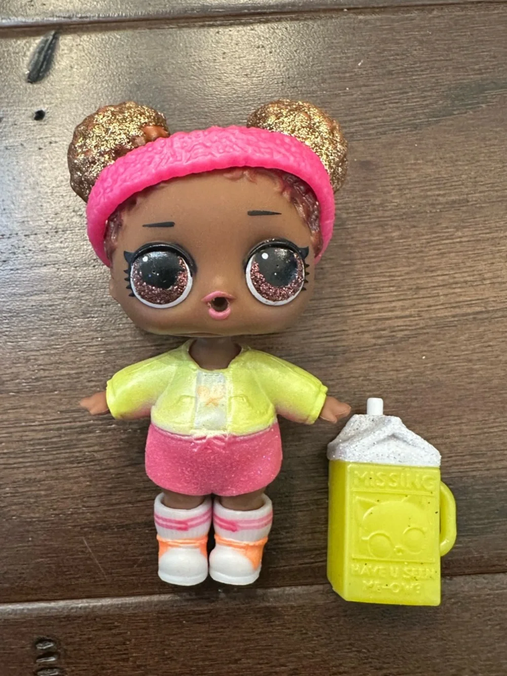 EUC L.O.L. Surprise! Doll with Pink Headband & Yellow Top
